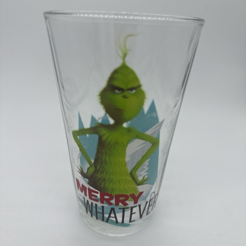 Universal Studios 2019 Dr. Suess The Grinch Christmas 16 oz Drinking Glass EUC